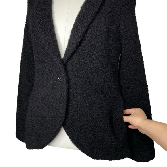 Banana Republic black Fabiola textured one button blazer/coat women's size large - Picture 4 of 8